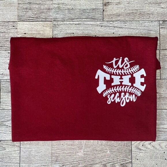 Tis’ The Season, Cherry Red, Unisex Kids, Custom Baseball Tee - Picture 3 of 10